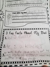 My friend is an ENL teacher His kid has jokes