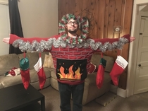 My friend just won  for his workplaces Ugly Sweater Contest