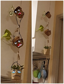 My friend made a precarious home-made plant hanger so I added some details to make it more realistic