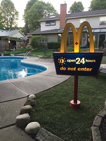 My friend owns a few McDonalds restaurants naturally this is his backyard