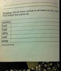 My friend who teaches Grade  finds these set of words in a work book