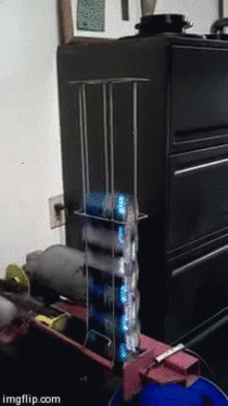 My friends automatic beer can crusher