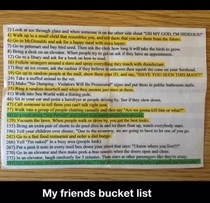 My friends bucket list