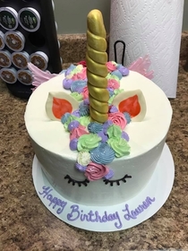 My friends coworkers asked her what kind of cake she wanted for her birthday