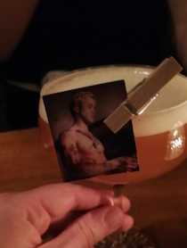 My friends drink on Valentines came with a picture of Ryan Gosling