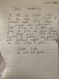 My friends kid wants to sue the tooth fairy 