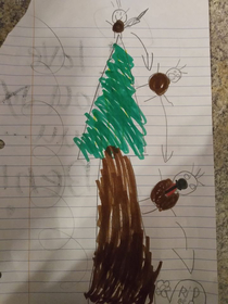 My friends little girl drew him this picture hes an arborist