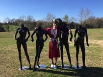 My friends mom had to buy some mannequins for her business so he used his opportunity