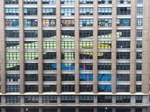 My friends office has been in a post-it war with the neighborsand yesterday the neighbors won