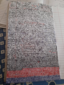 My friends rough notebook of Math Its even crazier how he knows where has he written what in this mess