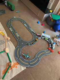 My friends  year old built this track