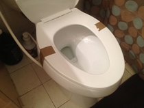 My GF is always complaining about the toilet seat today I came home to this