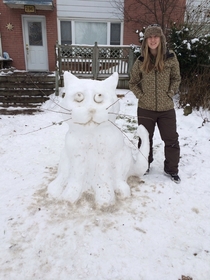 My gf taking advantage of Canadian weather