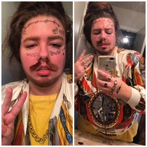 My gfs badass Post Malone costume for Halloween