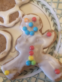 My gingerbread man is really excited for Christmas