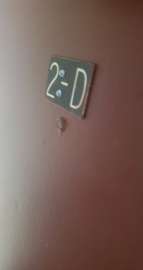 My girlfriend did this to our door  months ago and I just now realized