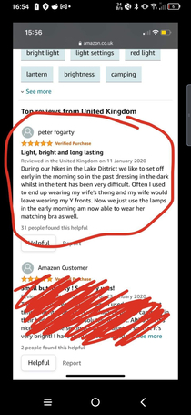 My girlfriend found this hilarious review when shopping for a flashlight