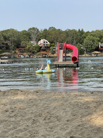 My girlfriend said she bought a small floaty and wanted to test it out