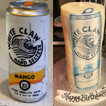 My girlfriend spent  to get me a White Claw cake for my birthday She was less than pleased with the result