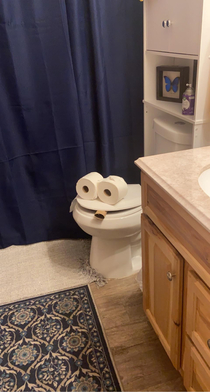 My girlfriend was yelling from the other room  The toilet is getting high  I ran in and 