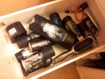 My girlfriends brother is  This is his drawer in the bathroom
