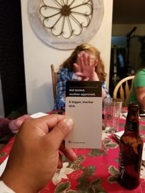 My girlfriends Mom definitely won this round of Cards Against Humanity Totally am a black guy I love our families
