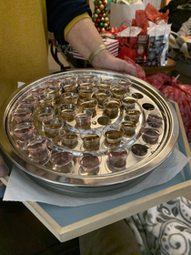 My girlfriends mom passed out shots for thanksgiving on a communion tray