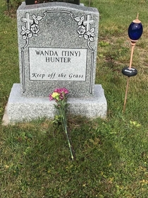 My grandmother inlaw was specific on what she wanted on the grave stone
