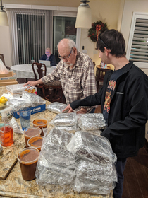 My grandpa buys premo tamales and sells them to his neighbors Hes our familys Scarface