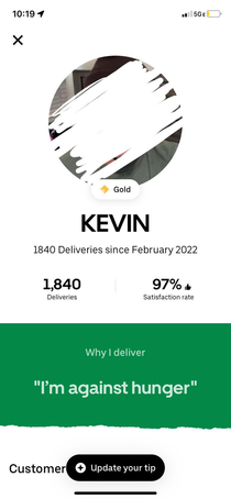 My guy Kevin on uber east working for a big cause