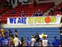 My highschool basketball team went to stateheres the poster the cheerleaders made  Riverton