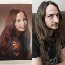 My husband always said he looks more like his dad when he was young and not his mom I finally got to prove him wrong