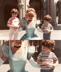 My husband at  years old ogling Cinderellas pumpkins