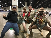 My husband got a picture with famous Boy Scouts from great American beer fest in Denver