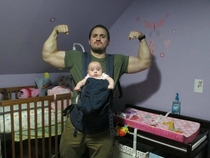 My husband was hesitant about wearing my baby carrier Found this on my phone