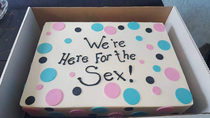 My husbands idea of a gender reveal cake