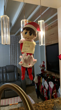 My in-laws having fun with elf on a shelf