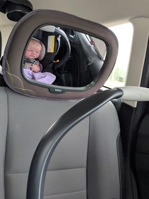 My infant flipping me off the entire ride