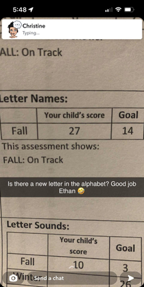 My kid is smarter than everyone elses -  out of  letters 