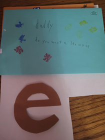 My kid slipped a brownie into my birthday card 