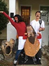 My kid wanted to be Beefsquatch but my kids mom made a better Bob so I was Linda