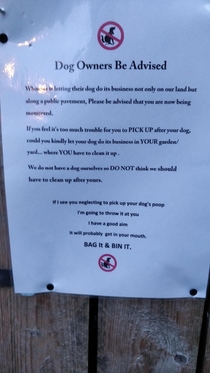 My landlady reeeeeeally hates irresponsible dog owners
