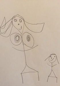 My little brother drew him and our mom and thats the result