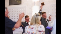 My little brother raising a toast at his friends wedding