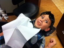 My little cousin decided to pull a prank on the dentist this morning