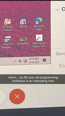 My little sister caught this from her professors screen today