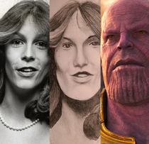 My little sister tried drawing Jamie Lee Curtis from the s I saw James Lee Thanos