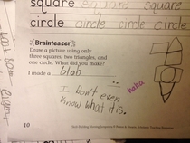 My little sisters homework assignment At least shes honest