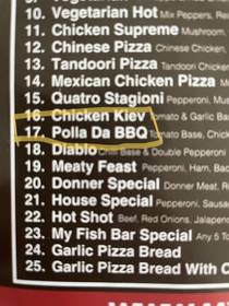 My local takeaway has a spelling mistake on their menu Polla is Spanish for cock they want pollo which is Spanish for chicken