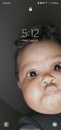 My lockscreen of my  month old daughter